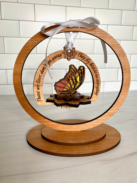 Butterfly or Rainbow Bridge Memorial Ornament & Stand