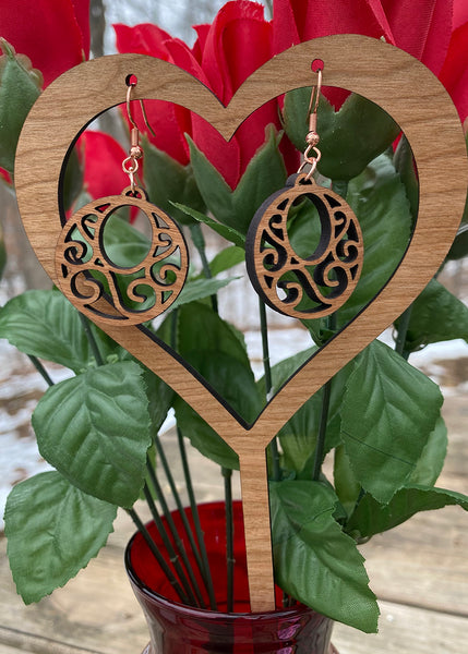 Bouquet Wands with Laser Cut Wooden Earrings