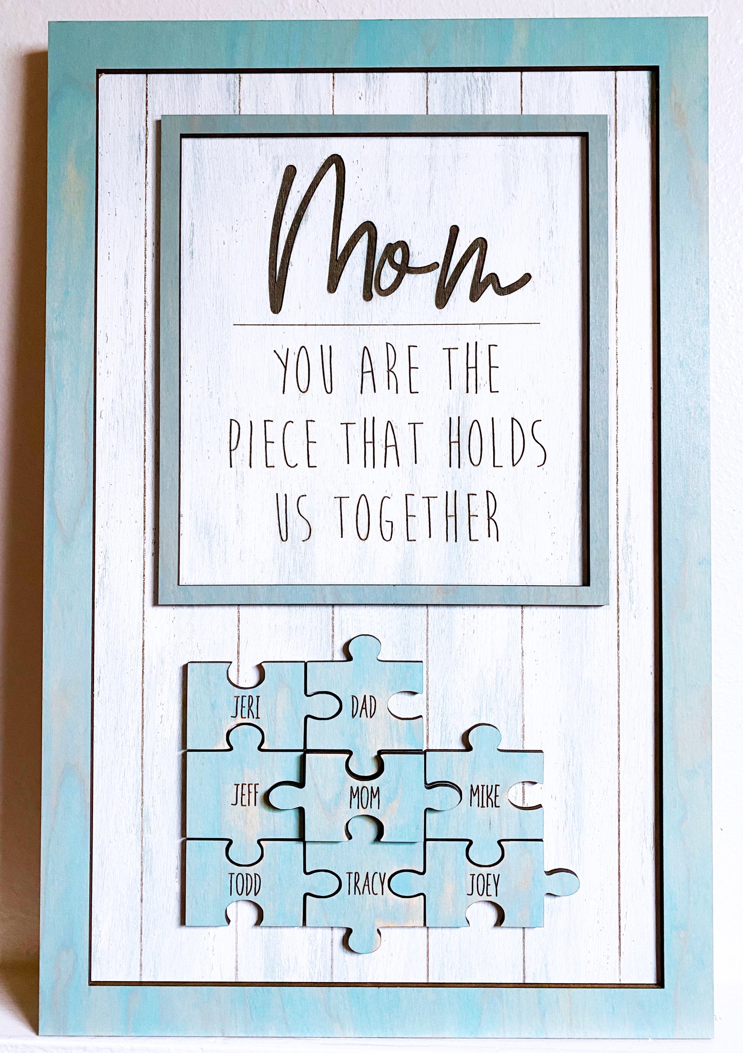 Personalized Puzzle Piece Sign for Mom