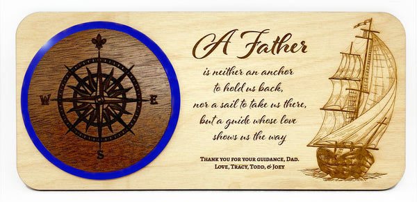 Personalized Father's Day Compass Plaque